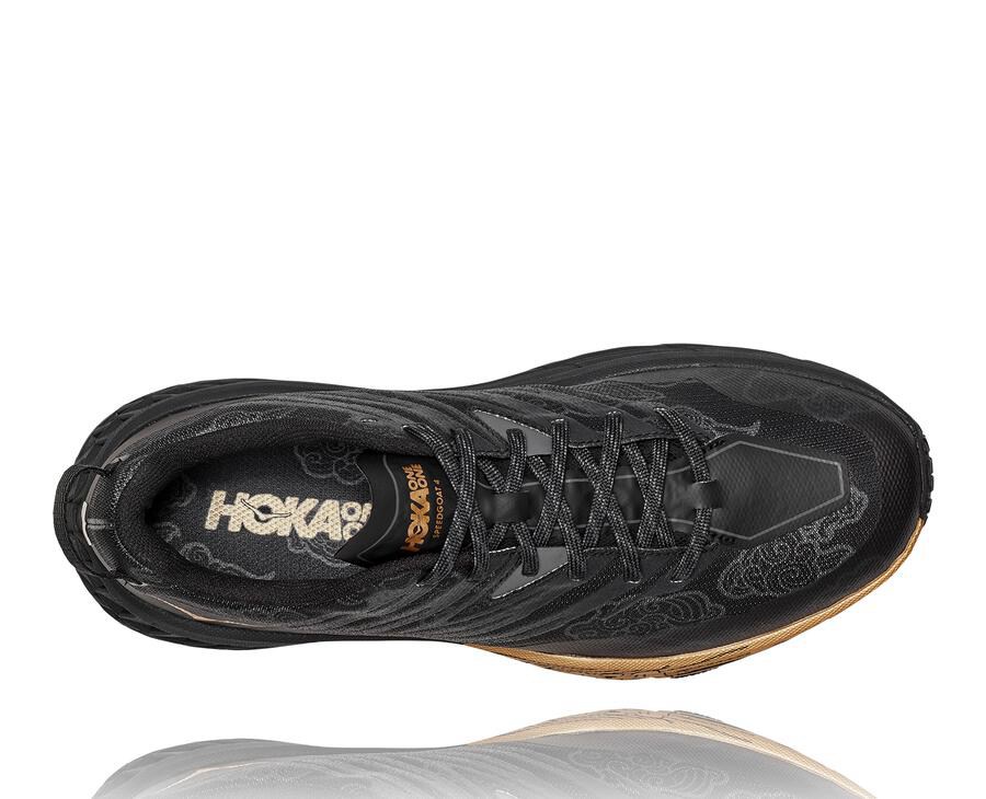 Hoka One One Trail Schoenen Dames - Speedgoat 4 Cny - Zwart/Goud - EH0569148